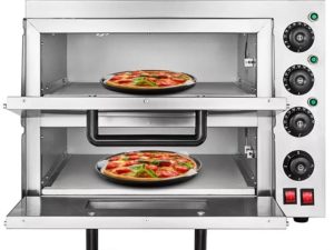 Electric Pizza Double Deck Toaster Oven Countertop Stainless Steel