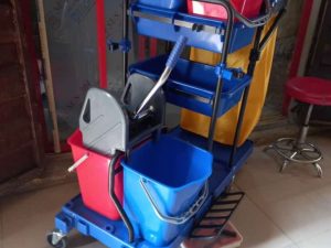 Buy hotel cleaner set in Nigeria. Complete housekeeping trolley for hotels, offices and cleaning services.
